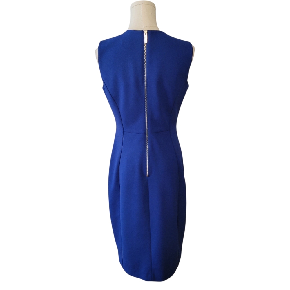 Calvin Klein Cobalt Blue Sleeveless Sheath Dress Size 6 - Picture 5 of 6